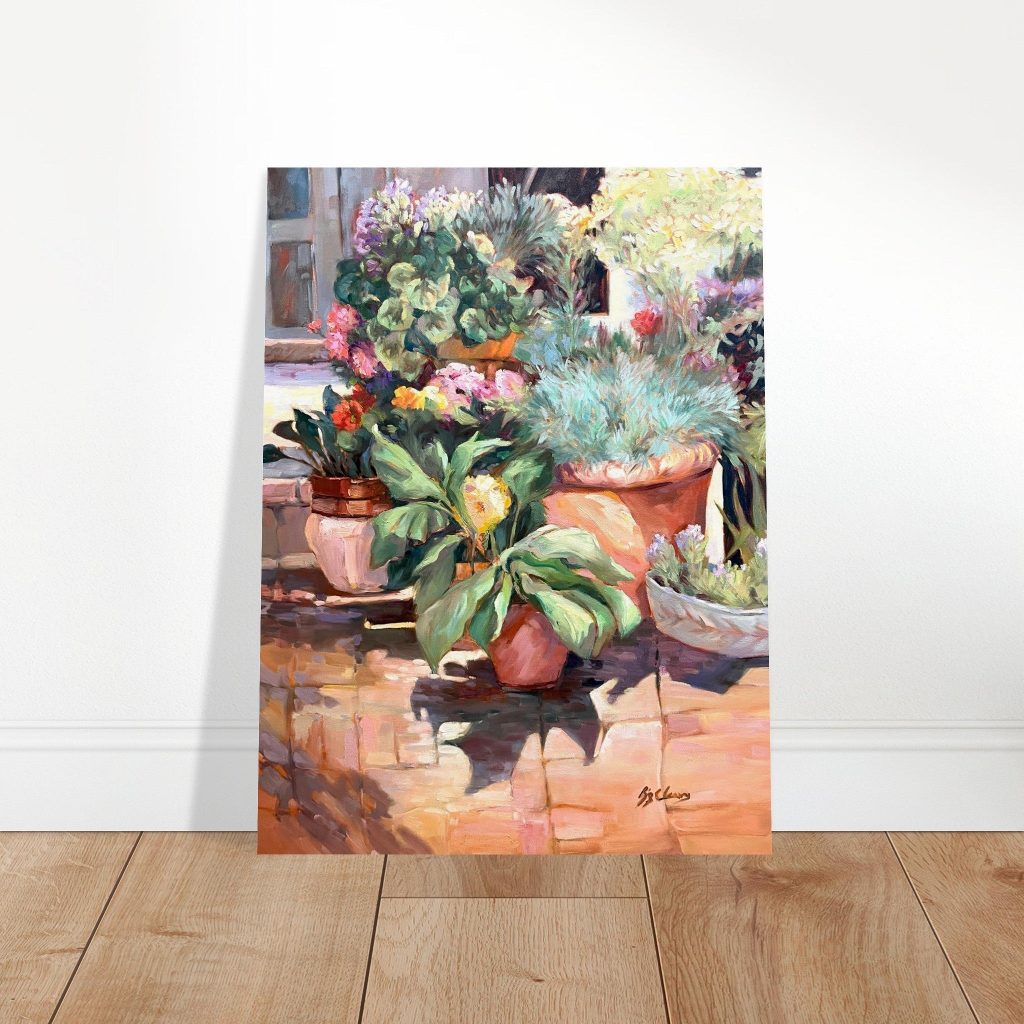 'Garden Serenity' Floral I 12x16 Museum-Quality Matte Paper Poster | Original Artwork by American Artist Barbara Cleary - Rosetta Creative Boutique